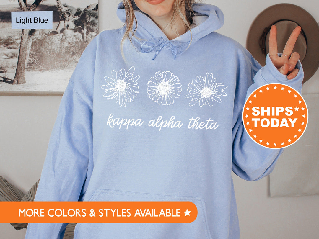 Kappa Alpha Theta Minimalist Floral Sorority Sweatshirt | THETA Floral Sweatshirt | Sorority Hoodie | Big Little Sorority Reveal