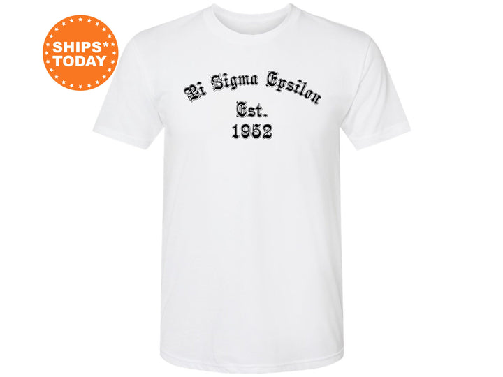 Pi Sigma Epsilon Old English Coed T-Shirt | Honor Society Shirt | Greek Life Apparel | Coed Fraternity Shirt | PSE Recruitment Gift _ 8827g