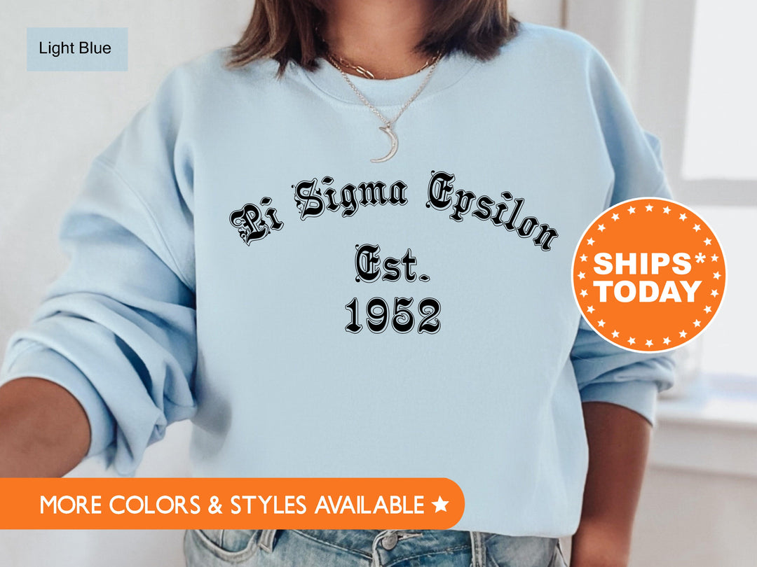 Pi Sigma Epsilon Old English Coed Sweatshirt | Coed Fraternity Hoodie | Pi Sigma Epsilon Crewneck Sweatshirt | PSE Recruitment Gifts _ 8827g