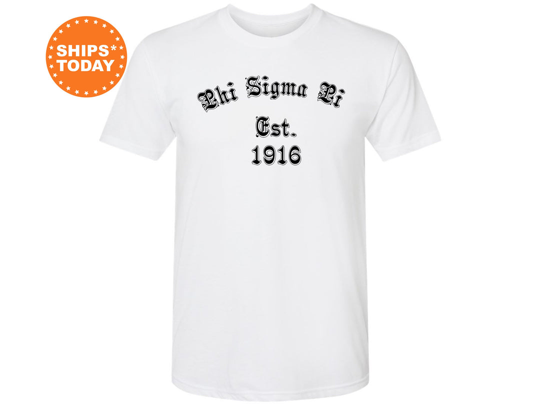 Phi Sigma Pi Old English Coed T-Shirt | Coed Fraternity Shirt | Greek Life Apparel | Honor Fraternity Shirt | Initiation Gifts _ 8826g