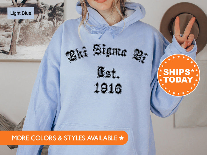 Phi Sigma Pi Old English Coed Sweatshirt | Coed Fraternity Sweatshirt | Sorority Gift | Greek Apparel | Sorority Crewneck Sweatshirt _ 8826g