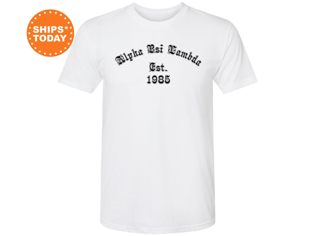 Alpha Psi Lambda Old English Coed T-Shirt | APsi Fraternity Gift | APsi Greek Tees | Coed Fraternity | Social Fraternity Shirt _ 8817g