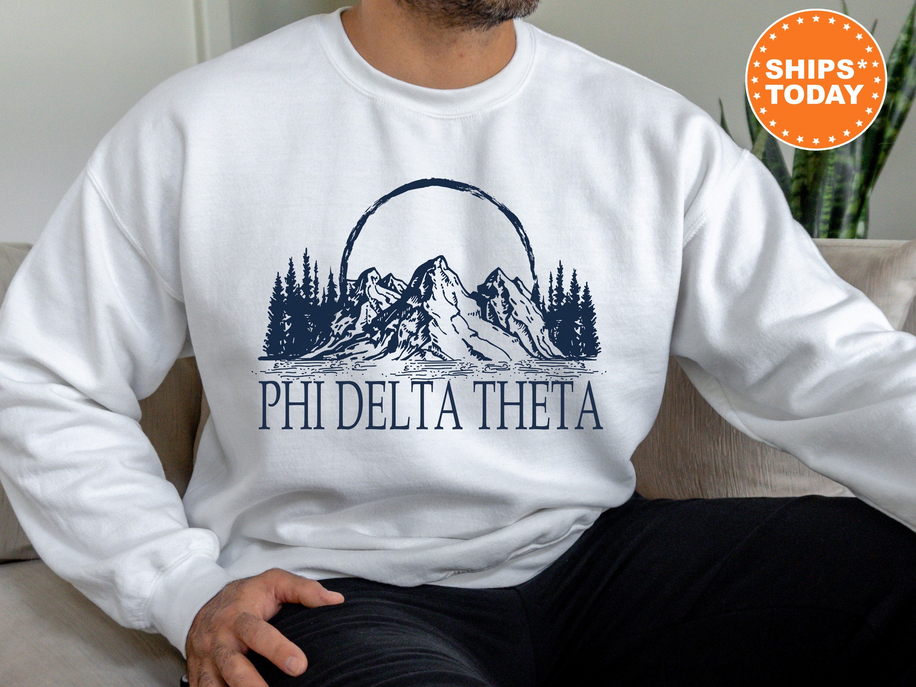 Phi Delta Theta Epic Mountains Fraternity Sweatshirt | Phi Delt Hoodie | Fraternity Gift | Custom Greek Apparel | College Sweatshirt _ 6216g