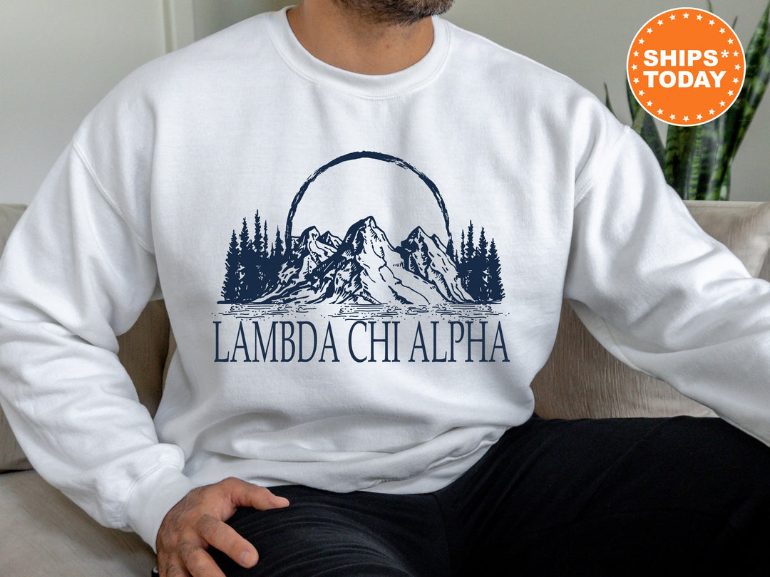 Lambda Chi Alpha Epic Mountains Fraternity Sweatshirt | Lambda Chi Hoodie | Fraternity Gift | Custom Greek Apparel | College Apparel _ 6215g