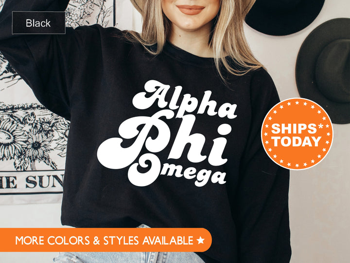 Alpha Phi Omega 80's Disco Coed Sweatshirt | APO Greek Apparel | APHIO Hoodie | Coed Fraternity | Sorority Gifts | Retro Sweatshirt _ 8768g