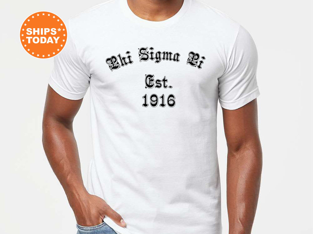 Phi Sigma Pi Old English Coed T-Shirt | Coed Fraternity Shirt | Greek Life Apparel | Honor Fraternity Shirt | Initiation Gifts _ 8826g