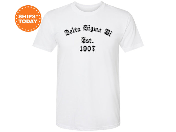 Delta Sigma Pi Old English Coed T-Shirt | Deltasig Fraternity Shirt | Business Fraternity Shirt | Coed Fraternity | Initiation Gift _ 8819g
