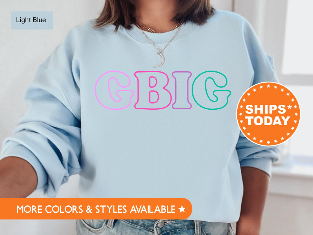 Big Little Neon Letters Sorority Sweatshirt | Big Little Sweatshirt | Initiation Gifts | Big Little Reveal | Gift For GBig GGBig _ 135