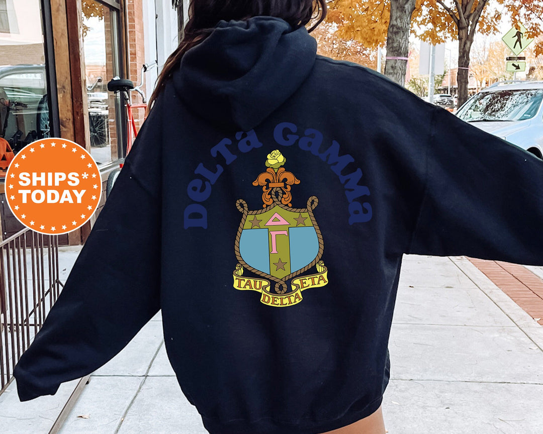 Delta Gamma Sorority Style Sorority Sweatshirt | Delta Gamma Sweatshirt | Dee Gee Sorority Crest | Sorority Hoodie | Big Little Gift