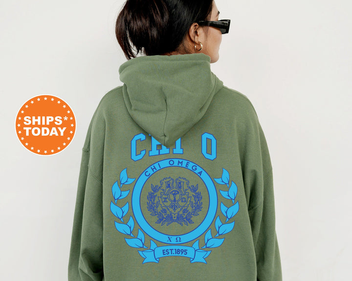 Chi Omega Sorority Seal Sorority Sweatshirt | Chi Omega Sweatshirt | Chi O Sorority Hoodie | Chi O Sorority Crest | Initiation Gift