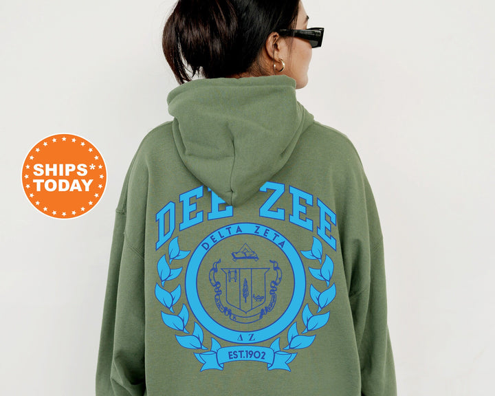 Delta Zeta Sorority Seal Sorority Sweatshirt | Delta Zeta Sweatshirt | Delta Zeta Hoodie | Dee Zee Sorority Crest | Sorority Gift