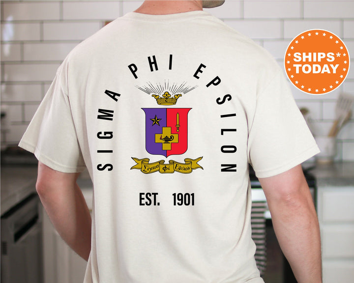 Sigma Phi Epsilon Iconic Symbol Fraternity T-Shirt | Sigma Phi Epsilon Shirt | SigEp Shirt | Fraternity Crest shirt | Greek Apparel _ 11974g