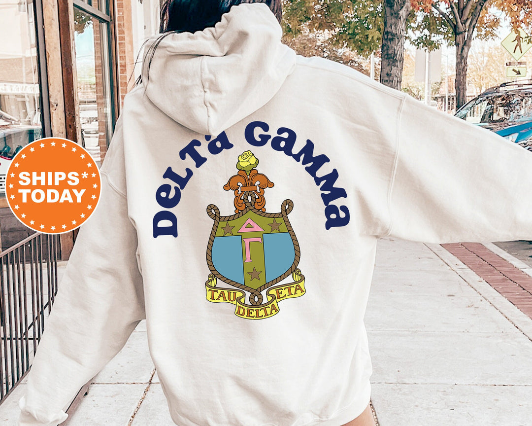 Delta Gamma Sorority Style Sorority Sweatshirt | Delta Gamma Sweatshirt | Dee Gee Sorority Crest | Sorority Hoodie | Big Little Gift