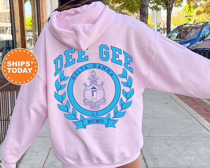 Delta Gamma Sorority Seal Sorority Sweatshirt | Delta Gamma Sweatshirt | Dee Gee Sorority Hoodie | Sorority Crest | Big Little Gift