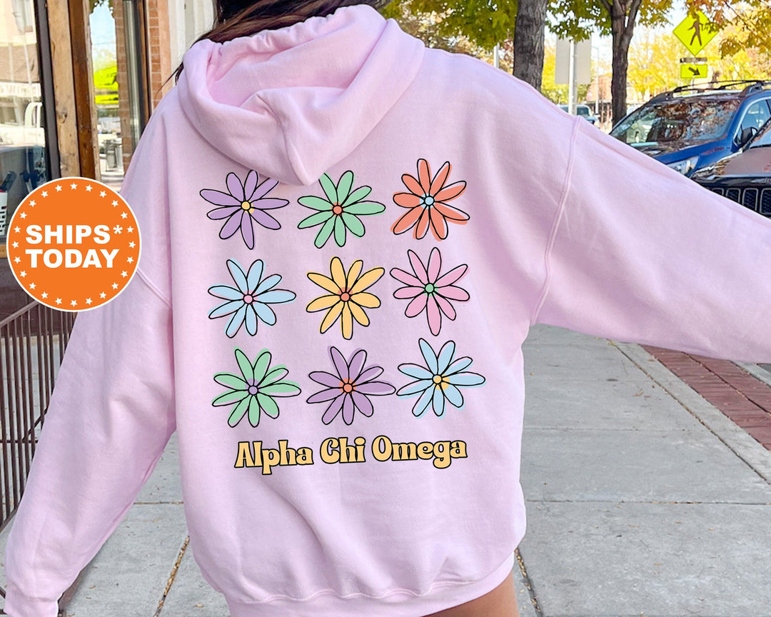 Alpha Chi Omega Flower Fashion Sorority Sweatshirt | Alpha Chi Hoodie | Big Little Gift | ACHIO Sorority Gift | AXO Bid Day Basket