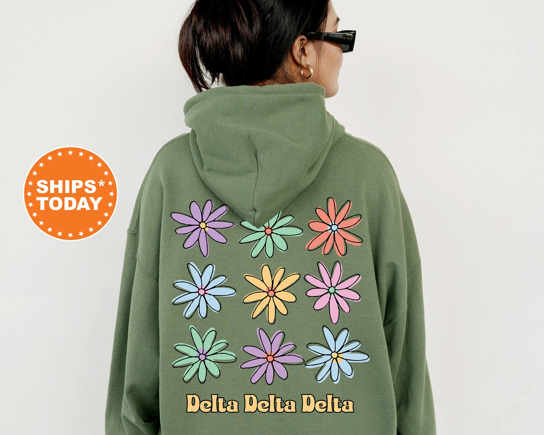 Delta Delta Delta Flower Fashion Sorority Sweatshirt | Tri Delta Sweatshirt | Sorority Hoodie | Sorority Gift | Big Little Sorority 13772g