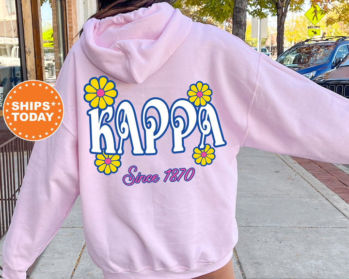 Kappa Kappa Gamma Sunny Blooms Sorority Sweatshirt | Big Little Reveal Gift | Sorority Merch | Kappa Hoodie | Greek Apparel _ 13675g