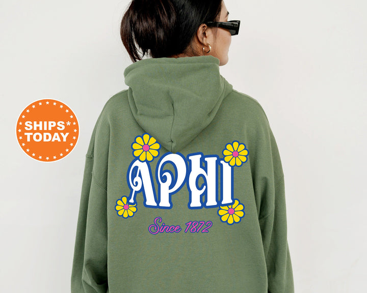 Alpha Phi Sunny Blooms Sorority Sweatshirt | APHI Sweatshirt | Alpha Phi Hoodie | Greek Apparel | Big Little Sorority Reveal _ 13663g