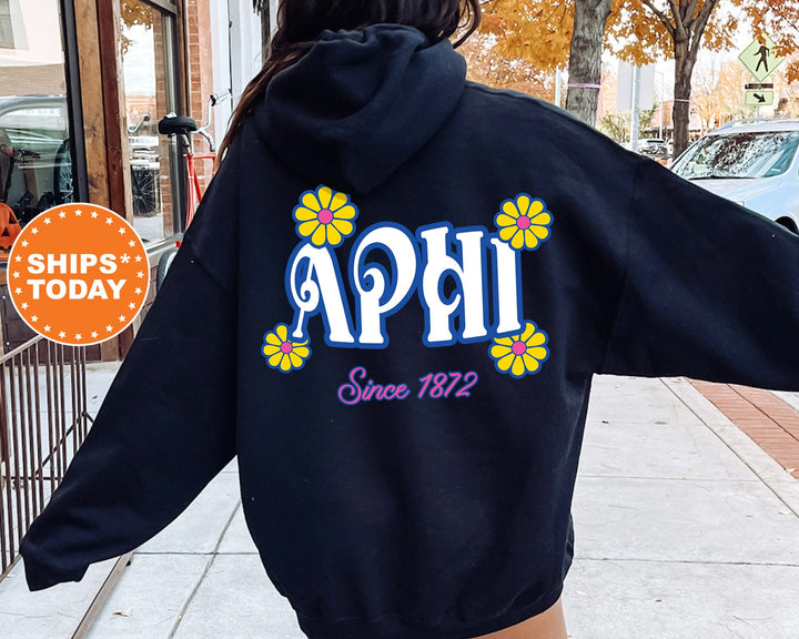 Alpha Phi Sunny Blooms Sorority Sweatshirt | APHI Sweatshirt | Alpha Phi Hoodie | Greek Apparel | Big Little Sorority Reveal _ 13663g