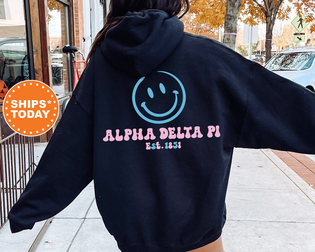 Alpha Delta Pi Frosty Smile Sorority Sweatshirt | Alpha Delta Pi Hoodie | ADPI Sorority Crewneck | Big Little Sorority Gift | Greek Apparel