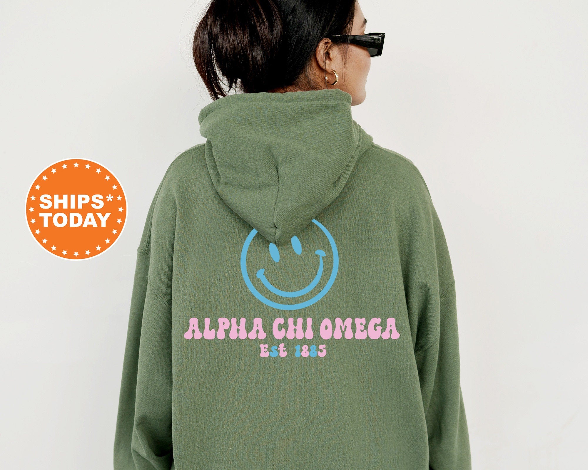 Alpha Chi Omega Frosty Smile Sorority Sweatshirt | Alpha Chi Sorority Crewneck | ACHIO Big Little Gift | Sorority Merch | Sorority Apparel 13710g