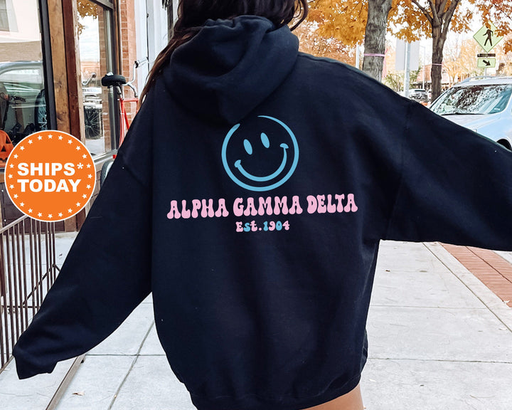 Alpha Gamma Delta Frosty Smile Sorority Sweatshirt | Alpha Gam Sorority Crewneck | Big Little Recruitment Gift | AGD Greek Apparel 13713g