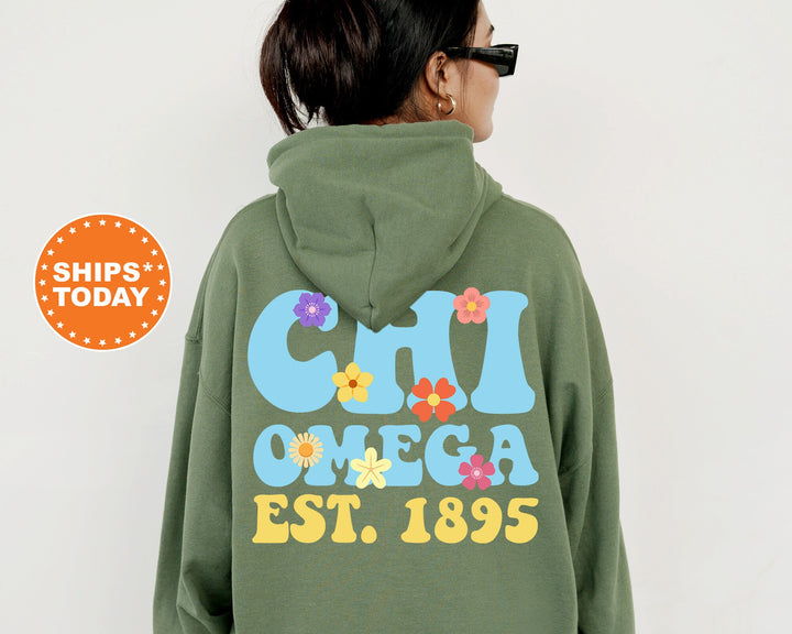 Chi Omega Bright Buds Sorority Sweatshirt | Chi O Crewneck Sweatshirt | Chi O Sorority Hoodie | Sorority Gift | Big Little Reveal
