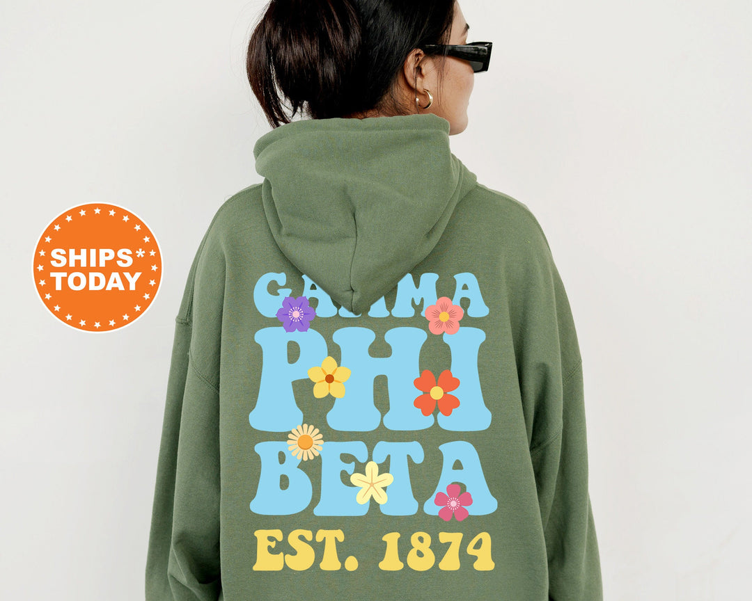 Gamma Phi Beta Bright Buds Sorority Sweatshirt | Gamma Phi Beta Sweatshirt | Gamma Phi Crewneck | Greek Apparel | Big Little Gift