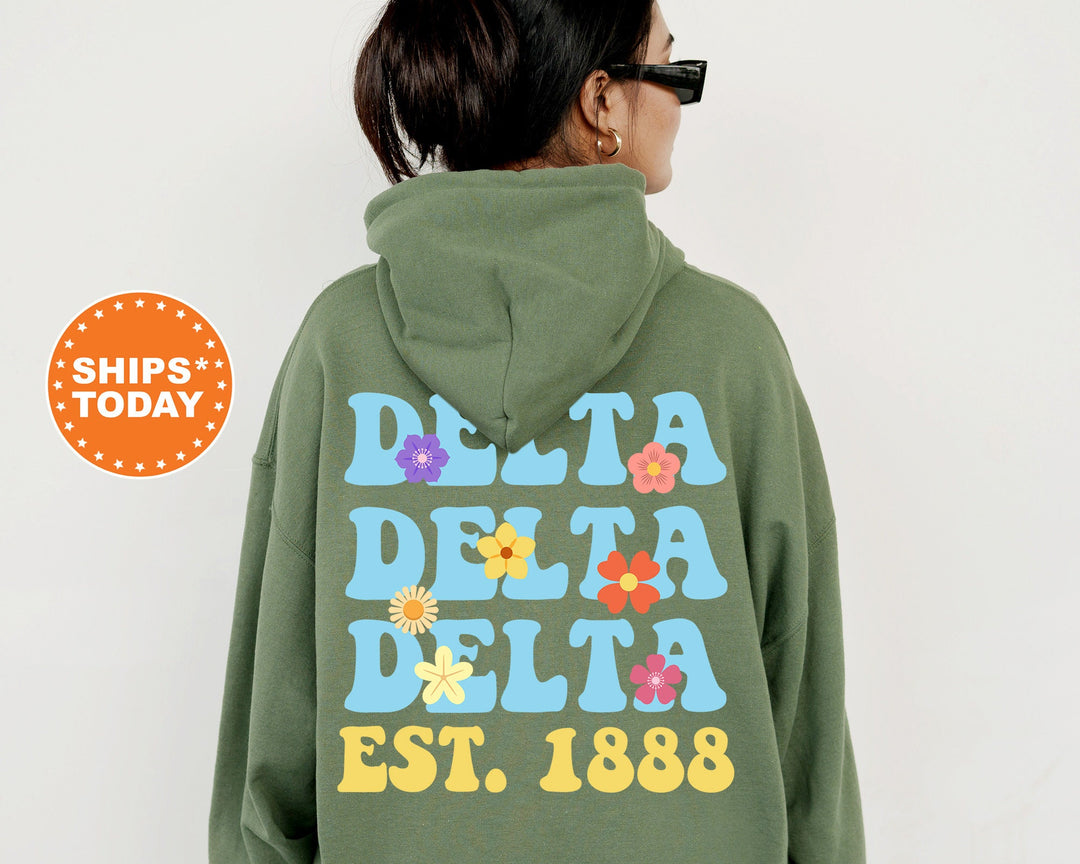 Delta Delta Delta Bright Buds Sorority Sweatshirt | Tri Delta Sweatshirt | Big Little Reveal | Sorority Gift | Sorority Apparel
