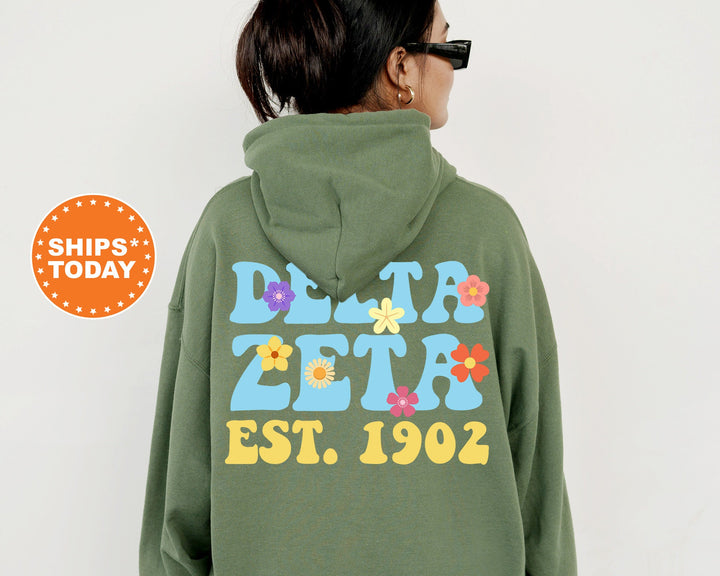 Delta Zeta Bright Buds Sorority Sweatshirt | Delta Zeta Merch | Dee Zee Sweatshirt | Delta Zeta Sorority Hoodie | Big Little Reveal