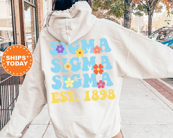 Sigma Sigma Sigma Bright Buds Sorority Sweatshirt | Tri Sigma Hoodie | Sorority Merch | Big Little Reveal Gift | Sorority Apparel