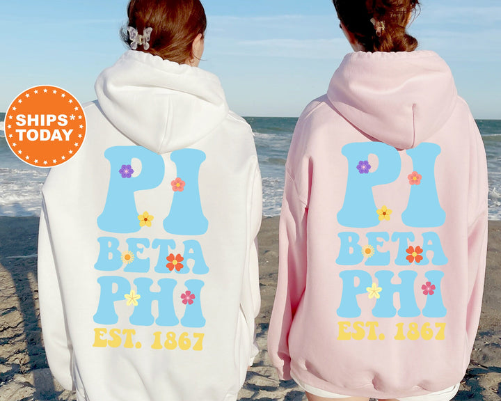 Pi Beta Phi Bright Buds Sorority Sweatshirt | Pi Phi Sweatshirt | Pi Beta Phi Hoodie | Greek Apparel | Big Little | Sorority Gift