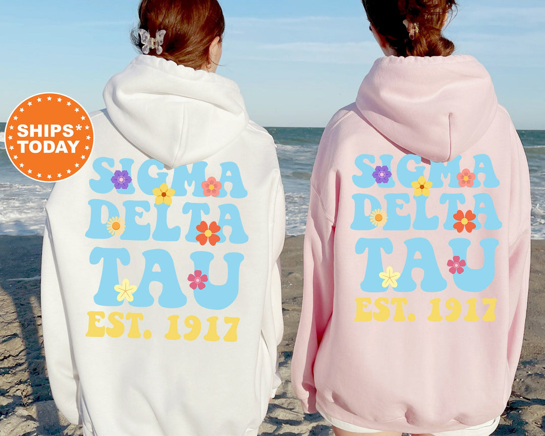 Sigma Delta Tau Bright Buds Sorority Sweatshirt | Sigma Delta Tau Hoodie | SIG DELT Crewneck Sweatshirt | Big Little Reveal Gift