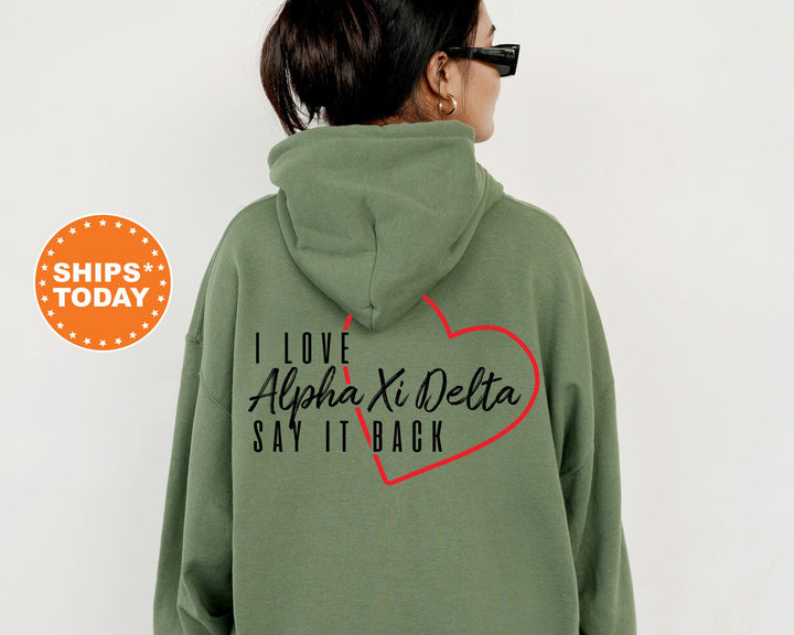 Alpha Xi Delta Say It Back Sorority Sweatshirt | AXID Sorority Crewneck | Alpha Xi Sorority Merch | Big Little Reveal | Comfy Sweatshirt