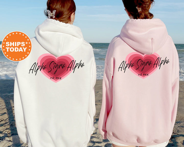 Alpha Sigma Alpha Heart Beats Sorority Sweatshirt | Alpha Sigma Alpha Hoodie | Sorority Apparel | Sorority Gift | Big Little Reveal 14044g