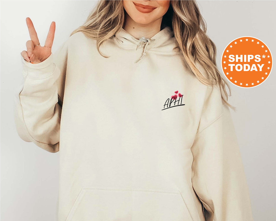 Alpha Phi Heart Beats Sorority Sweatshirt | Alpha Phi Hoodie | APHI Sweatshirt | Sorority Merch | Big Little Reveal | Greek Apparel