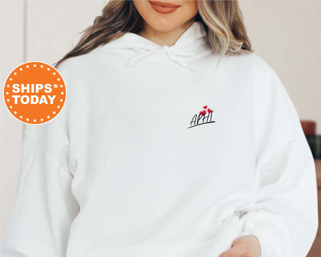 Alpha Phi Heart Beats Sorority Sweatshirt | Alpha Phi Hoodie | APHI Sweatshirt | Sorority Merch | Big Little Reveal | Greek Apparel