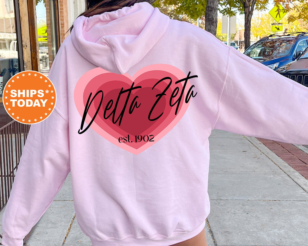 Delta Zeta Heart Beats Sorority Sweatshirt | Delta Zeta Hoodie | Dee Zee Sweatshirt | Sorority Merch | Big Little Sorority Gift 14051g