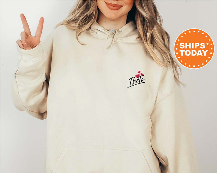 Kappa Alpha Theta Heart Beats Sorority Sweatshirt | Kappa Alpha Theta Hoodie Theta Sweatshirt | Sorority Gift | Big Little Reveal 14053g