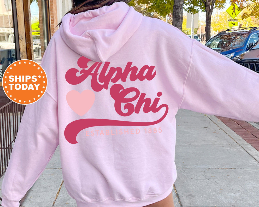 Alpha Chi Omega Heart Haven Sorority Sweatshirt | Alpha Chi Hoodie | ACHIO Big Little | Sorority Initiation | AXO Greek Apparel 13528g