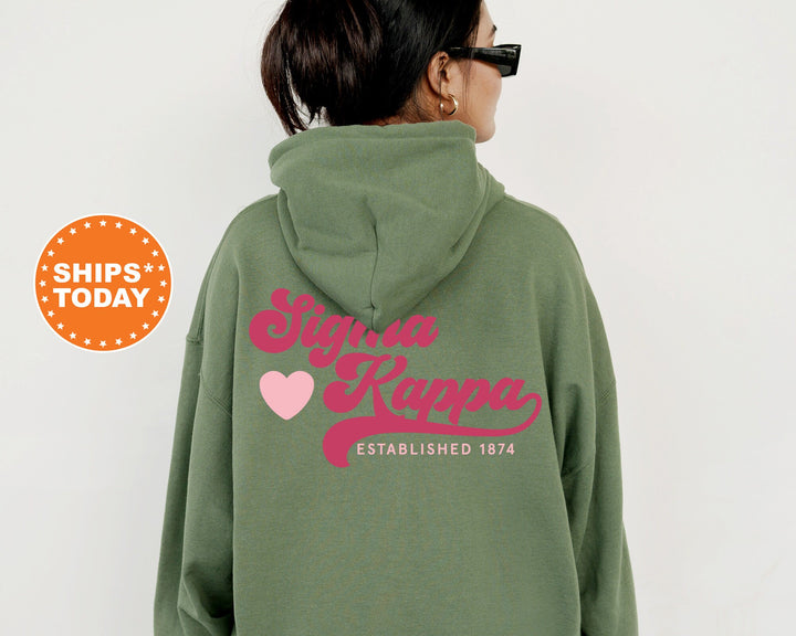 Sigma Kappa Heart Haven Sorority Sweatshirt | Sigma Kappa Hoodie | Sig Kap Sweatshirt | Sorority Letters | Big Little Reveal Gift