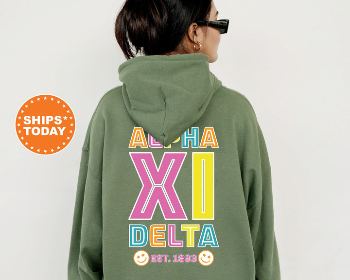 Alpha Xi Delta Frisky Script Sorority Sweatshirt | AXID Hoodie | Sorority Merch | Sorority Gifts For Little | Sorority Gifts _ 14019g