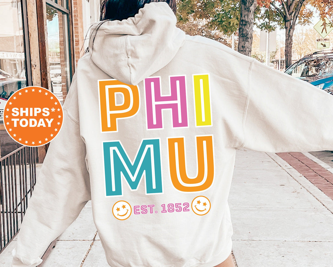 Phi Mu Frisky Script Sorority Sweatshirt | Phi Mu Hoodie | Phi Mu Sweatshirt | Sorority Apparel | Sorority Gifts For Little _ 14029g