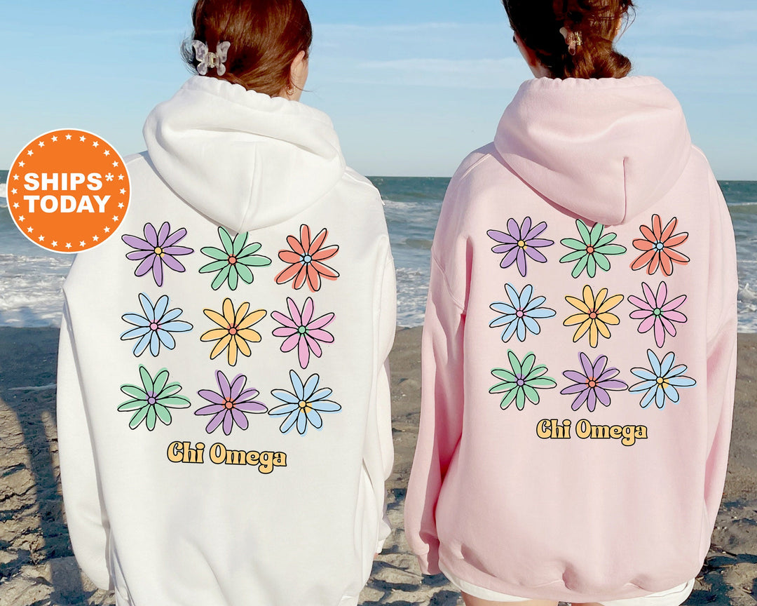 Chi Omega Flower Fashion Sorority Sweatshirt | Chi Omega Sweatshirt | Chi O Sorority Hoodie | Sorority Apparel | Big Little Reveal