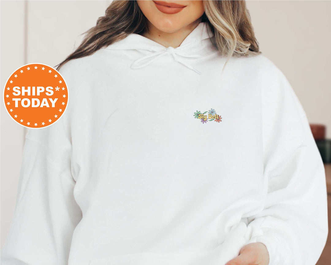 Sigma Delta Tau Flower Fashion Sorority Sweatshirt | Sig Delt Sorority Hoodie | Sorority Bid Day Gifts | Big Little Reveal Gift