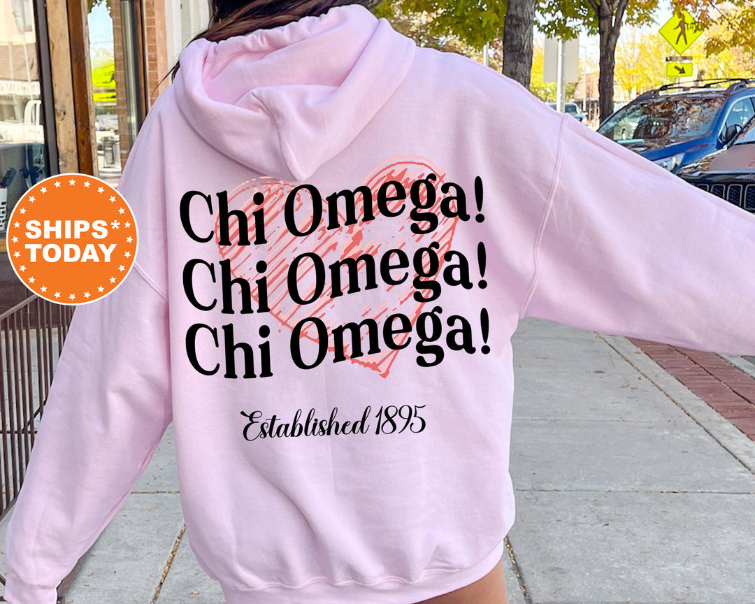 Chi Omega Balloon Bliss Sorority Sweatshirt | Chi Omega Sweatshirt | Chi O Sorority Hoodie | Greek Apparel | Big Little Sorority