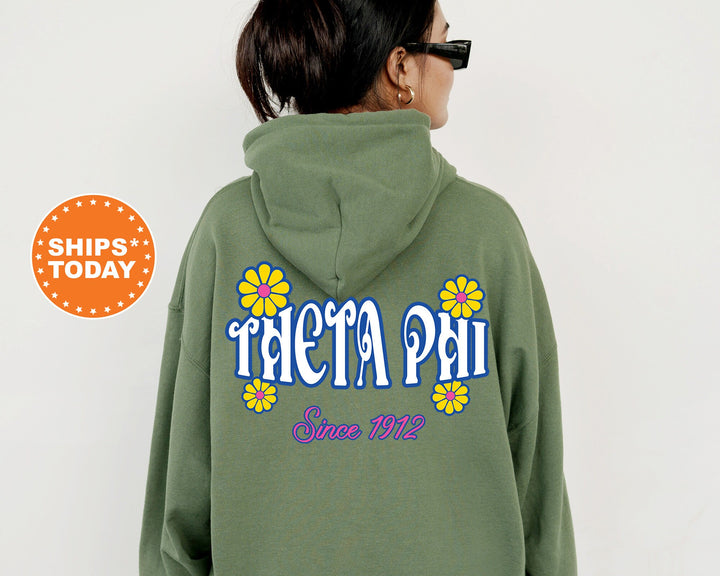 Theta Phi Alpha Sunny Blooms Sorority Sweatshirt | Trendy Theta Phi Sweatshirt | Theta Phi Alpha Hoodie | Big Little Reveal _ 13682g