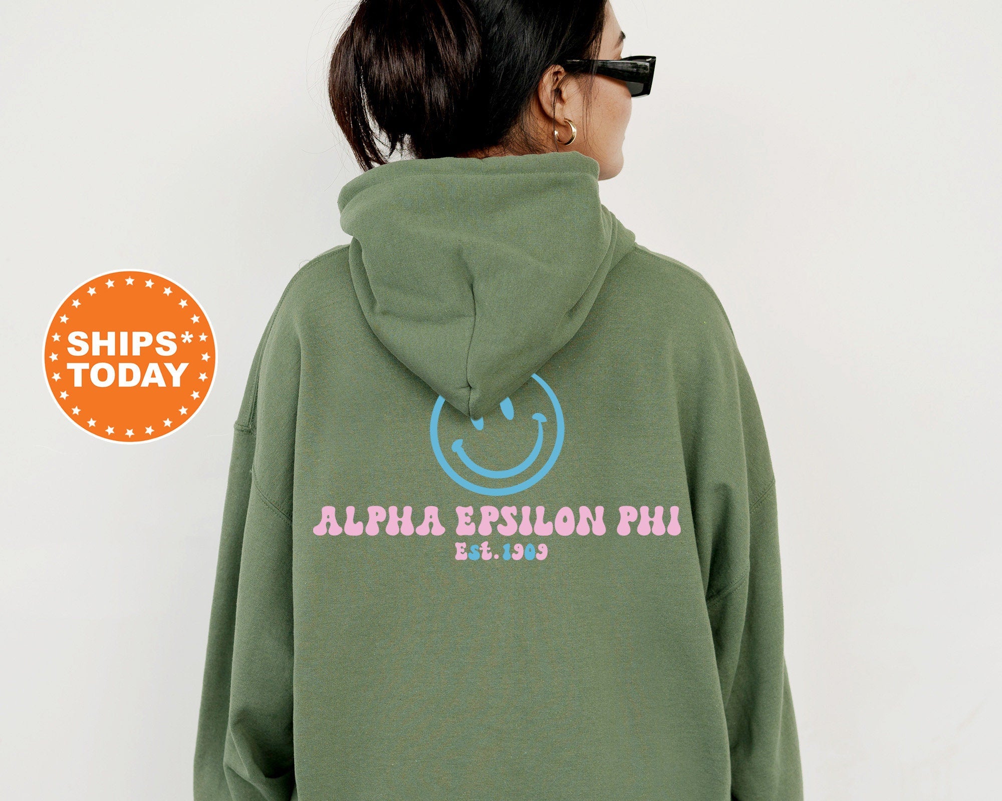 Alpha Epsilon Phi Frosty Smile Sorority Sweatshirt | AEPHI Sorority Hoodie | Sorority Crewneck | Big Little Reveal | Sorority Gift