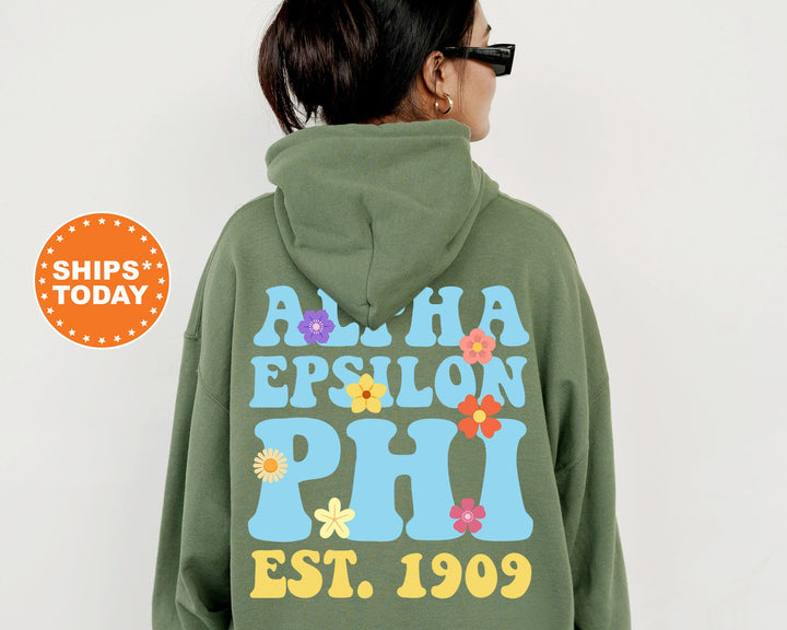 Alpha Epsilon Phi Bright Buds Sorority Sweatshirt | AEPHI Sorority Merch | Crewneck Sweatshirt | Sorority Reveal | Big Little Gift