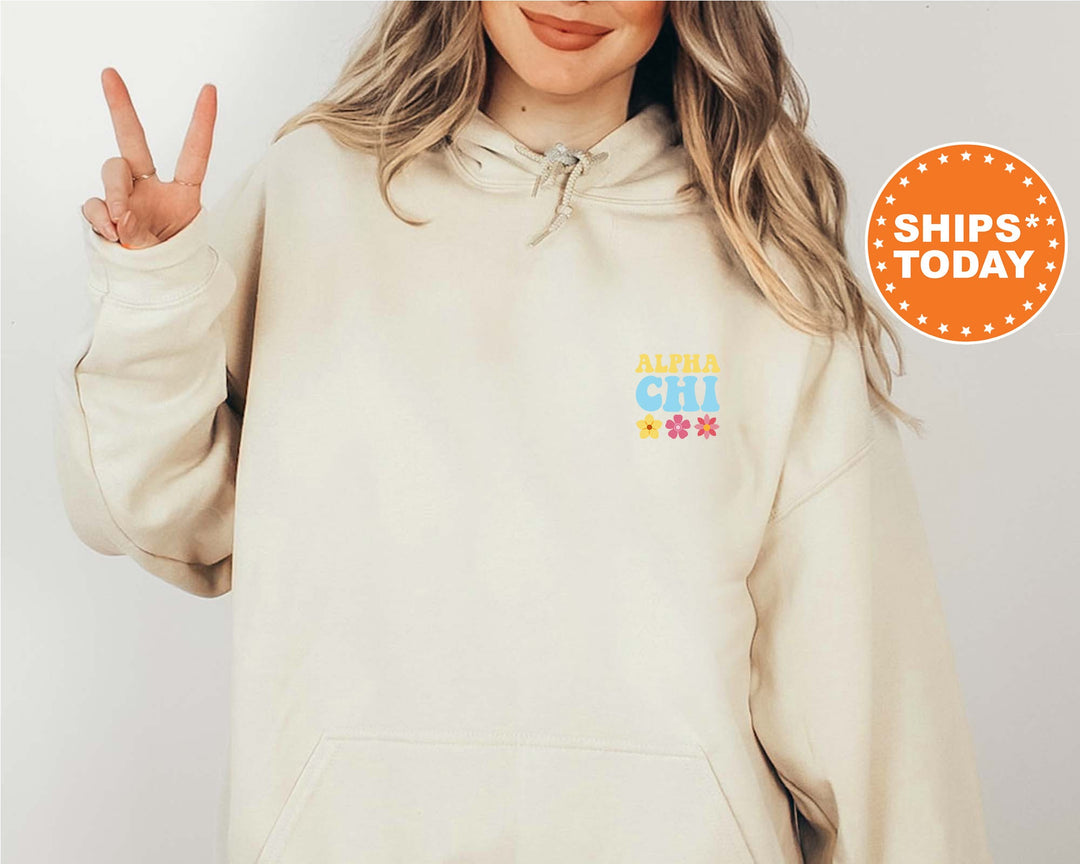 Alpha Chi Omega Bright Buds Sorority Sweatshirt | ACHIO Sorority Hoodie | AXO Crewneck Sweatshirt | Alpha Chi Big Little Reveal